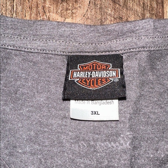 Harley Davidson T-Shirt Womens 3XL Gray Motorcycle Vneck Short Sleeve Shirt - Picture 2 of 7
